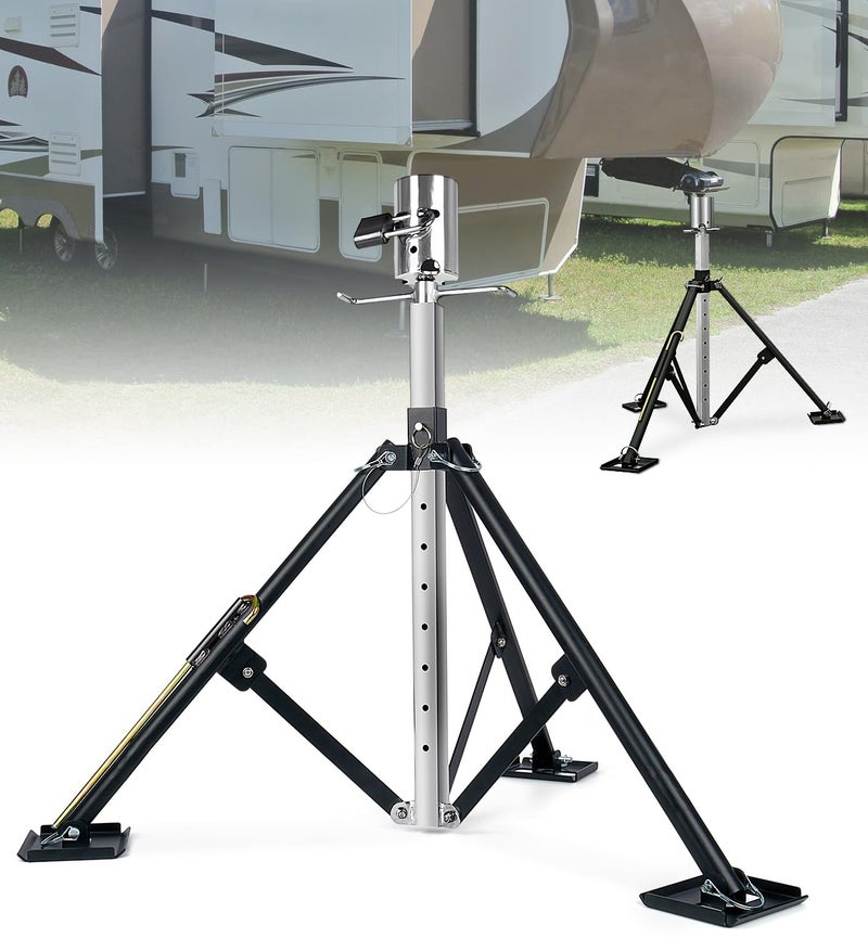 Lupar Heavy Duty 5th Wheel Tripod Stabilizer Patented Design King Pin RV Tripod Stabilizer Adjustable from 34 to 59 for Easy Storage