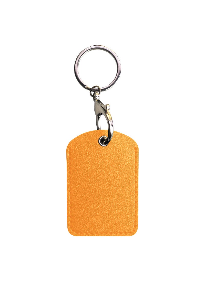 Generic PU Leather Drop Keychain Card Holder Turmeric rectangular 