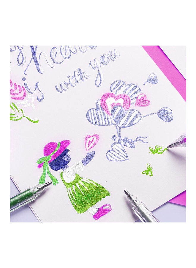 NIBEMINENT 18-Piece Colour Glitter Gel Pen Set Multicolour - Image 4