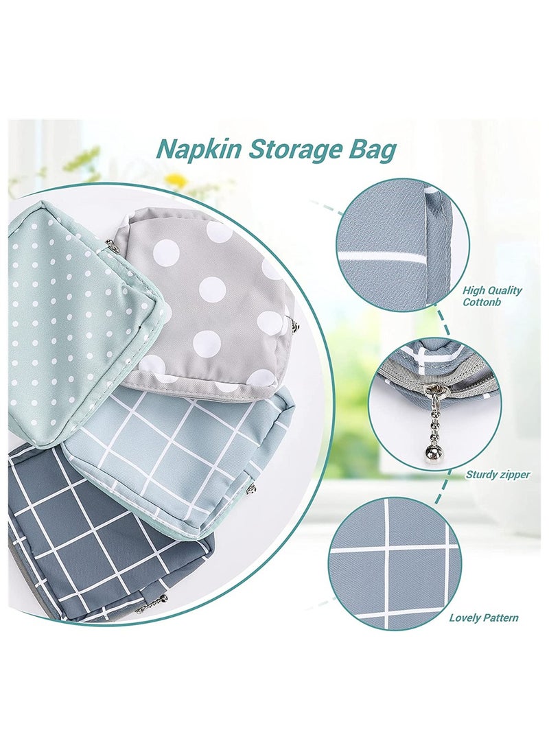 SYOSI - Sanitary Napkin Storage Bag Menstrual Pad Bag Nursing Pad Holder Portable Menstrual Period Sanitary Pouch Zipper Tampons Collect Bags for Teen Girls Women Ladies (4 Pieces ) - Image 1