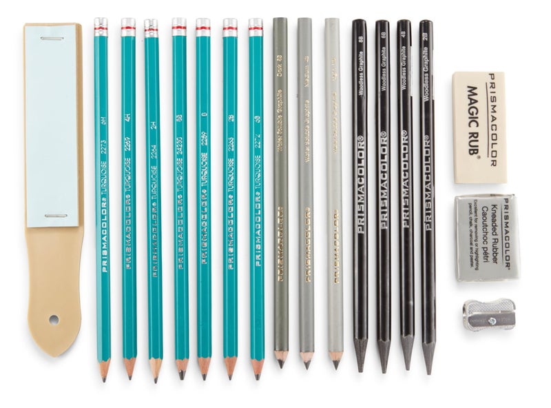 Prismacolor Premier Graphite Drawing Pencils With Erasers & Sharpeners, Adult Coloring, 18-Piece Set - Image 4