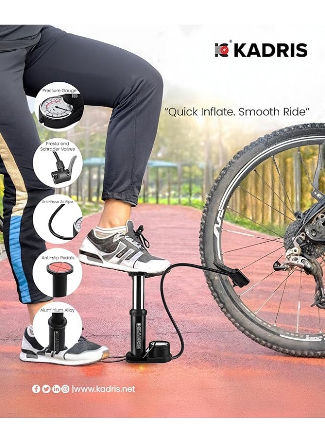 Kadris HA-1873 Mini Foot Pump with Pressure Meter - Image 3