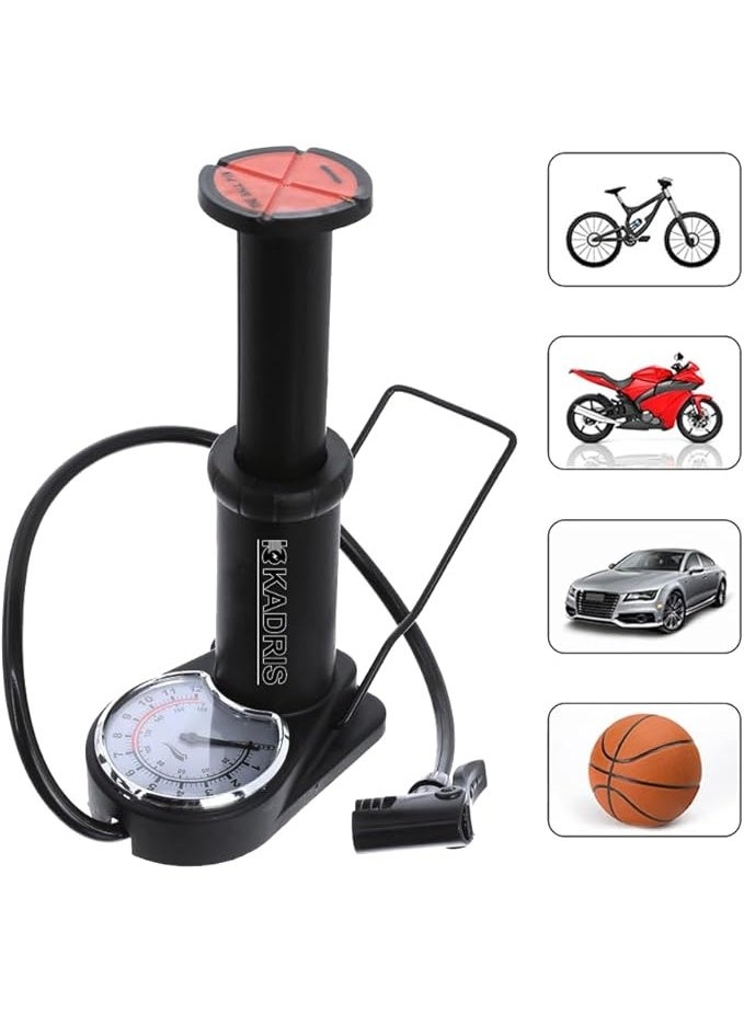 Kadris HA-1873 Mini Foot Pump with Pressure Meter - Image 5