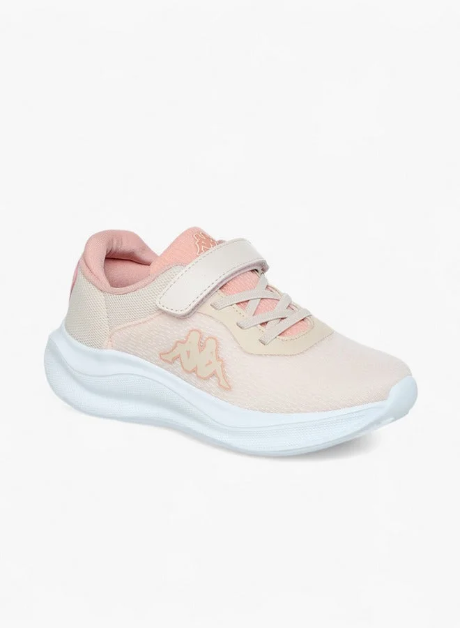 Kappa Girls' Logo Print Sports Shoes with Hook and Loop Closure