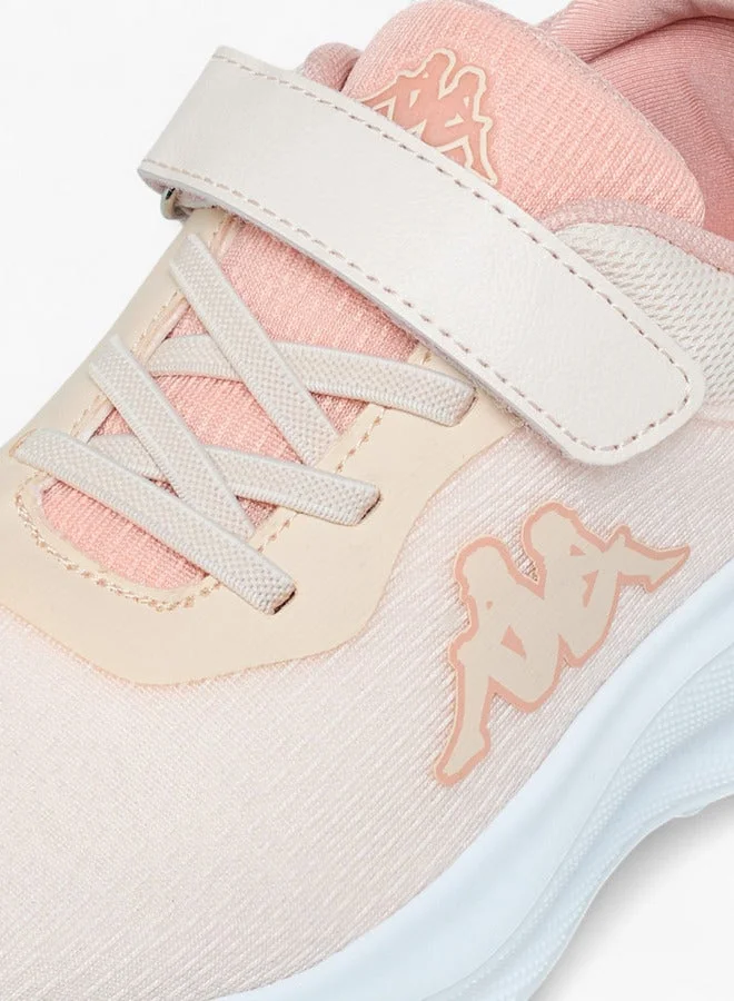Kappa Girls' Logo Print Sports Shoes with Hook and Loop Closure