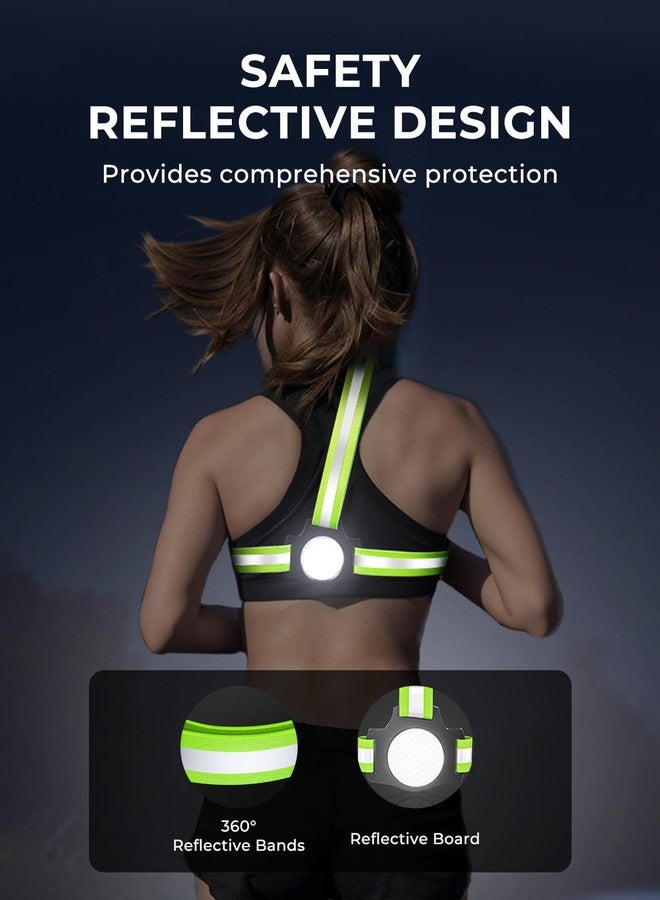 Viccux Running Lights for Runners with Reflective Straps, 500 Lumens 7 Modes & 45° Adjustable Running Light, IPX4 Waterproof Chest Running Light Vest for Night Running Hiking Cycling, 2-16h Use Time - Image 3