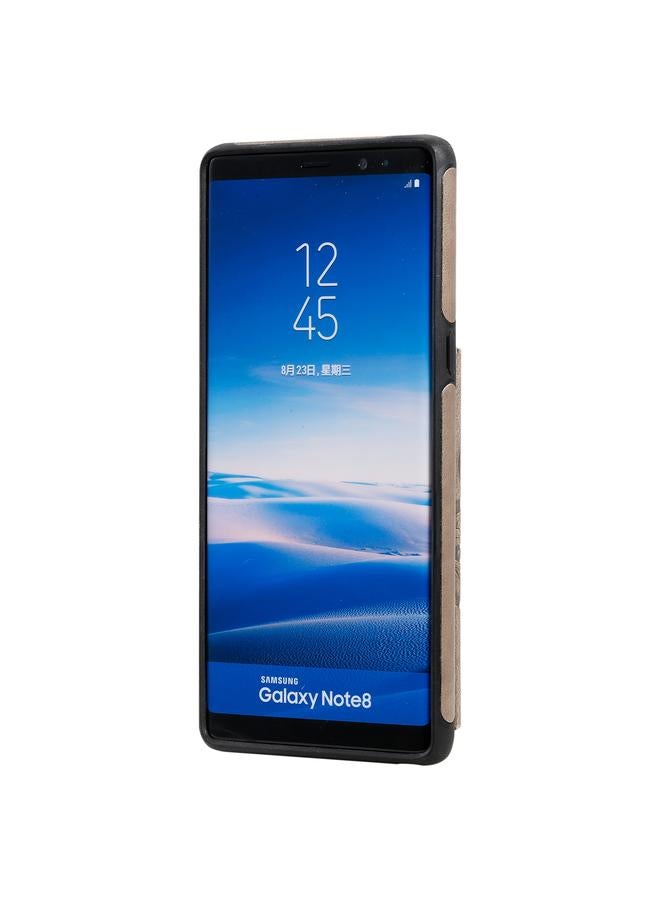 اس-توب جراب لهاتف Samsung Galaxy Note 8، جراب واقٍ مقاوم للصدمات بنقشة زهور مع حامل وفتحات للبطاقات وإطار للصور - Image 3