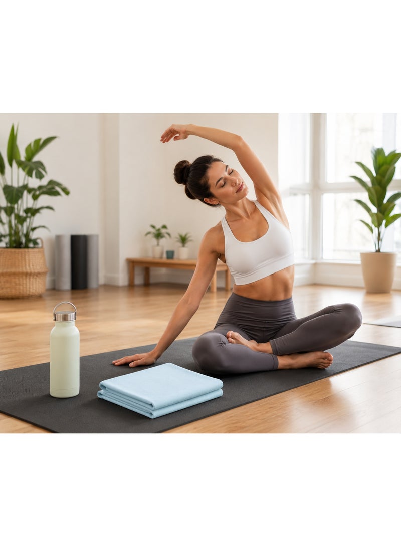 Quick Dry Microfiber Sports Towel 120 x 50 cm Lightweight Gym Towel With Strong Water Absorption Fast Drying Nano Fabric For Gym Travel Sports And Home (Light Blue) - Image 2