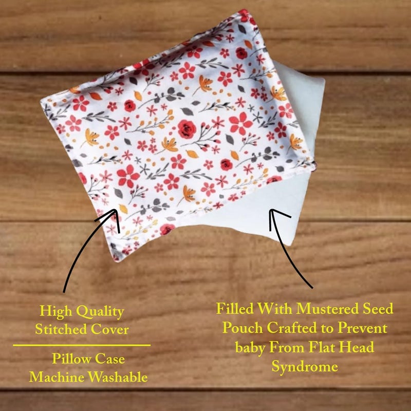 MammaChamp Rai Mustard Seeds Pillow | Rai Takiya | Neck Support Head |Baby-Round Head Shaping Detachable Cotton Cover Gifting 0-12 Months for Infant (Pack of 1, Size 24 cm x 18 cm, 500g) - Image 5
