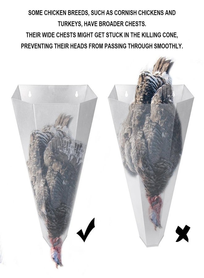 Holdly Galvanized Steel Poultry Restraining Cone for Chicken,for Large Layers, Broilers, Roasters, Turkeys Up to 8 Pounds Flat-Back Poultry Killing Cone Easy to Clean, (T15) - Image 3