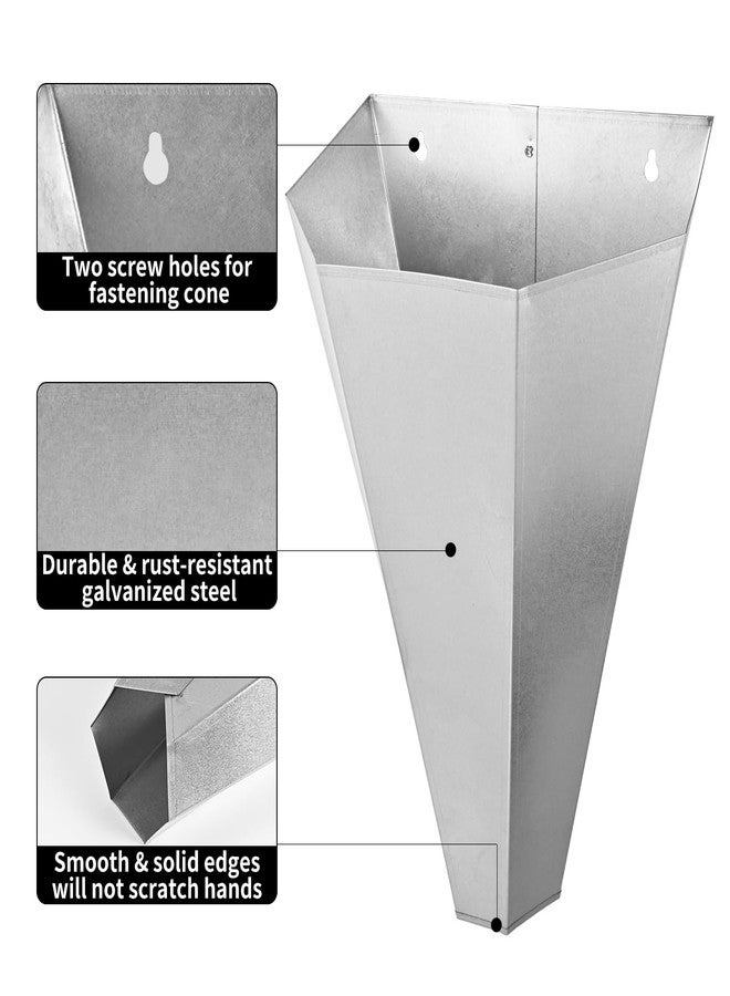 Holdly Galvanized Steel Poultry Restraining Cone for Chicken,for Large Layers, Broilers, Roasters, Turkeys Up to 8 Pounds Flat-Back Poultry Killing Cone Easy to Clean, (T15) - Image 4