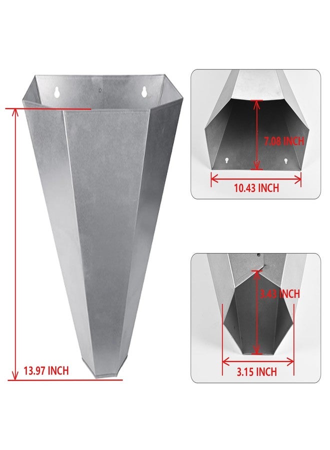 Holdly Galvanized Steel Poultry Restraining Cone for Chicken,for Large Layers, Broilers, Roasters, Turkeys Up to 8 Pounds Flat-Back Poultry Killing Cone Easy to Clean, (T15) - Image 2