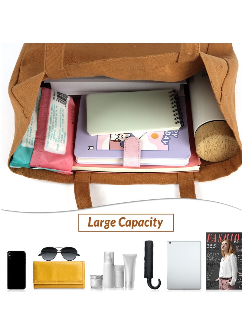 KASTWAVE Women's Canvas Tote Bag For Crafts, DIYWomen's Canvas Tote Bag For Crafts, DIY Reusable Grocery Bag Shopping Bag Gift Bag (4 Pack) Reusable Grocery Bag Shopping Bag Gift Bag (4 Pack) - Image 2