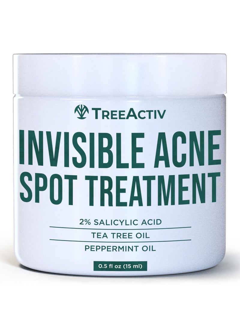 TreeActiv - TreeActiv Invisible Salicylic Acid Cystic Acne Treatment For Face Original Formula, 0.5 fl oz, Acne Face Cream, Acne Spot Treatment for Face & Body, Acne Clearing Cream Moisturizer for Teens & Adults - Image 1