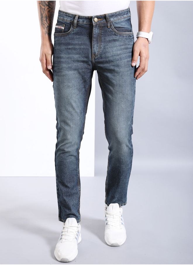The Indian Garage Co Men Slim Fit Solid Mid-Rise Stretchable Jeans  - Image 1