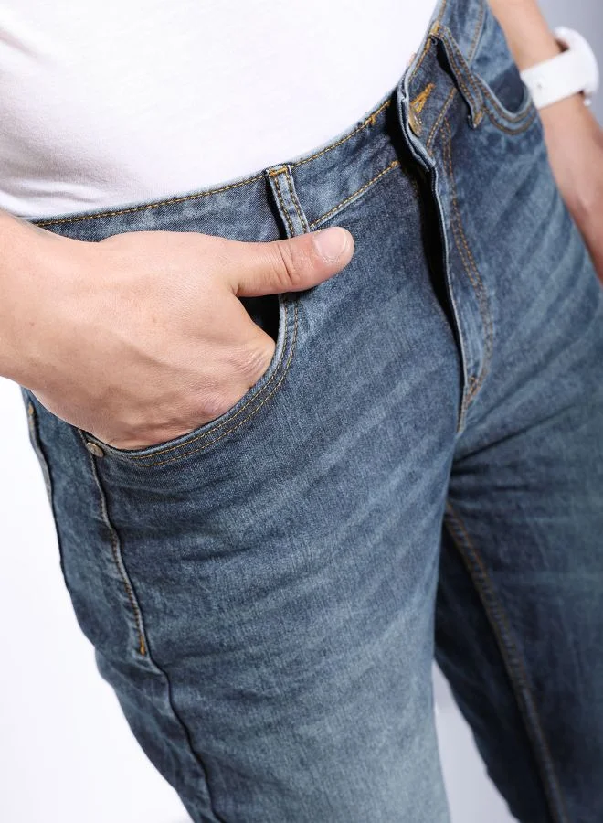 The Indian Garage Co Men Slim Fit Solid Mid-Rise Stretchable Jeans