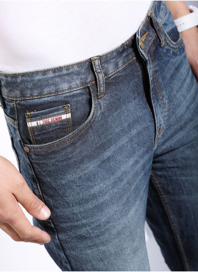 The Indian Garage Co Men Slim Fit Solid Mid-Rise Stretchable Jeans  - Image 5