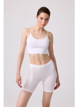 COTTONHILL Women's White Ultra-Comfortable Seamless High Waist Long Leg Boxer  - Image 4