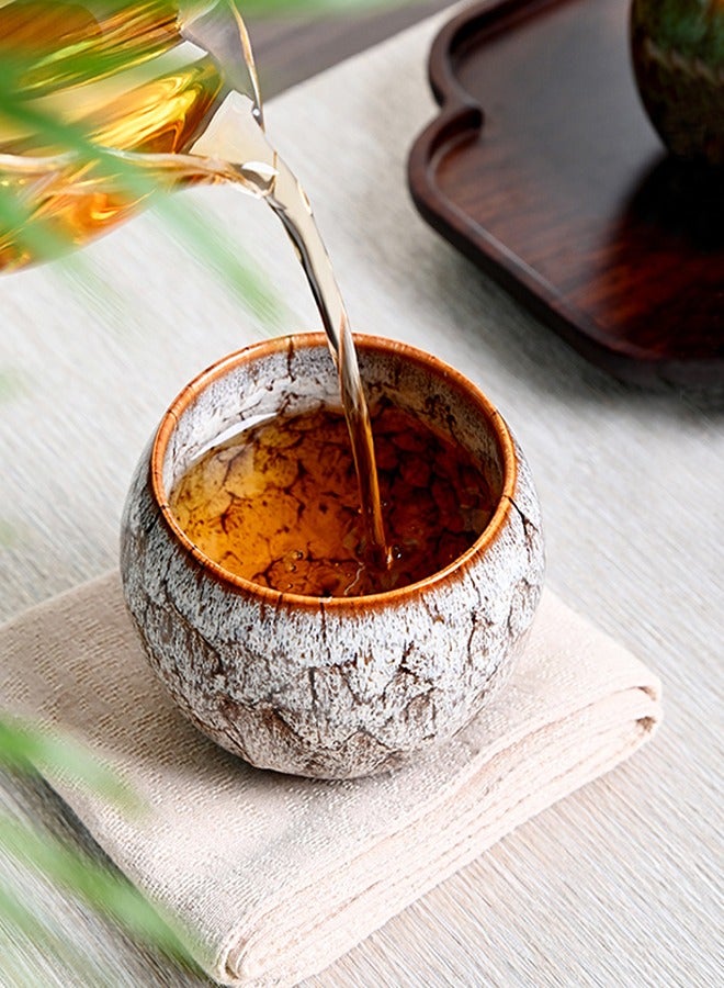 XiuWoo 5 Piece Ceramic Tea Cup gift set,Double Walled Espresso V60 Coffee Cups Porcelain Tea Cup Set, Chinese kung fu tea set, Japanese style tea cup, yerba mate tea set, ceramic mate cup set, Coffee Cup Set,200 ml,5 Colors(Nice Packaging, Used as Gift, 200ml) - Image 3