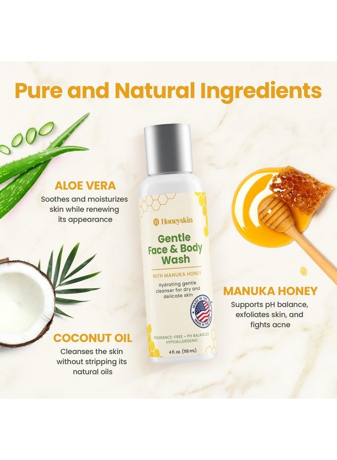 Honeyskin Face and Body Wash Moisturizer for Acne and Sensitive Skin Body Wash with Manuka Honey - Hydrating Facial Cleanser for Dry and Sensitive Skin and Anti-Aging Skincare for Men and Women (4oz) - Image 3