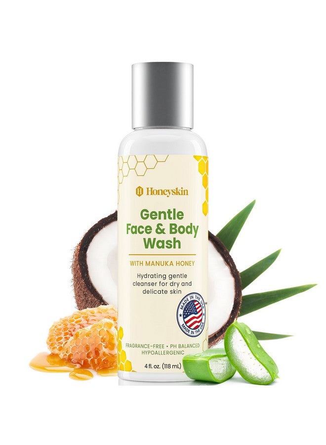 Honeyskin Face and Body Wash Moisturizer for Acne and Sensitive Skin Body Wash with Manuka Honey - Hydrating Facial Cleanser for Dry and Sensitive Skin and Anti-Aging Skincare for Men and Women (4oz) - Image 1