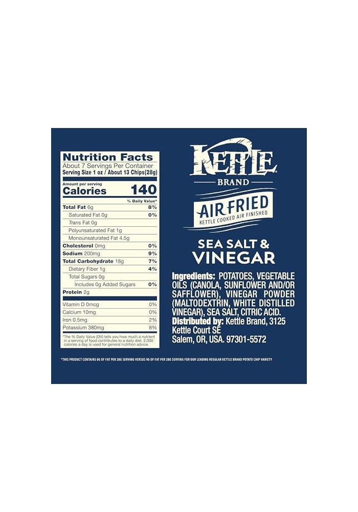 Kettle Brand Potato Chips Air Fried Sea Salt  Vinegar Kettle Chips 65 Oz Bag - Image 5