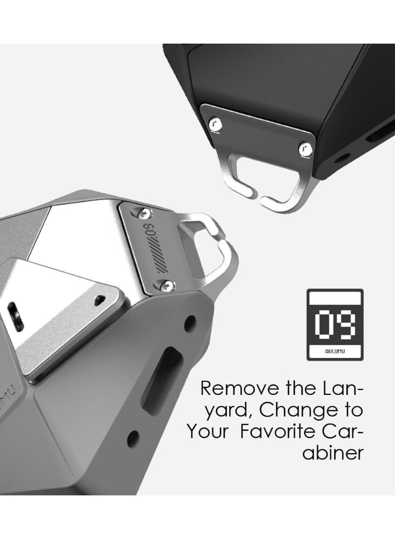 Aulumu A09 Geometric AirPods Pro 2 Case [2nd/1st Generation] with Lock | Protective Cover with Nylon Buckle | Alloy Armour | Compatible with Apple AirPods Pro(2023/2022/2019) - Black - Image 5