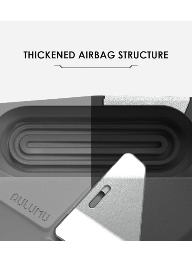 Aulumu A09 Geometric AirPods Pro 2 Case [2nd/1st Generation] with Lock | Protective Cover with Nylon Buckle | Alloy Armour | Compatible with Apple AirPods Pro(2023/2022/2019) - Black - Image 3