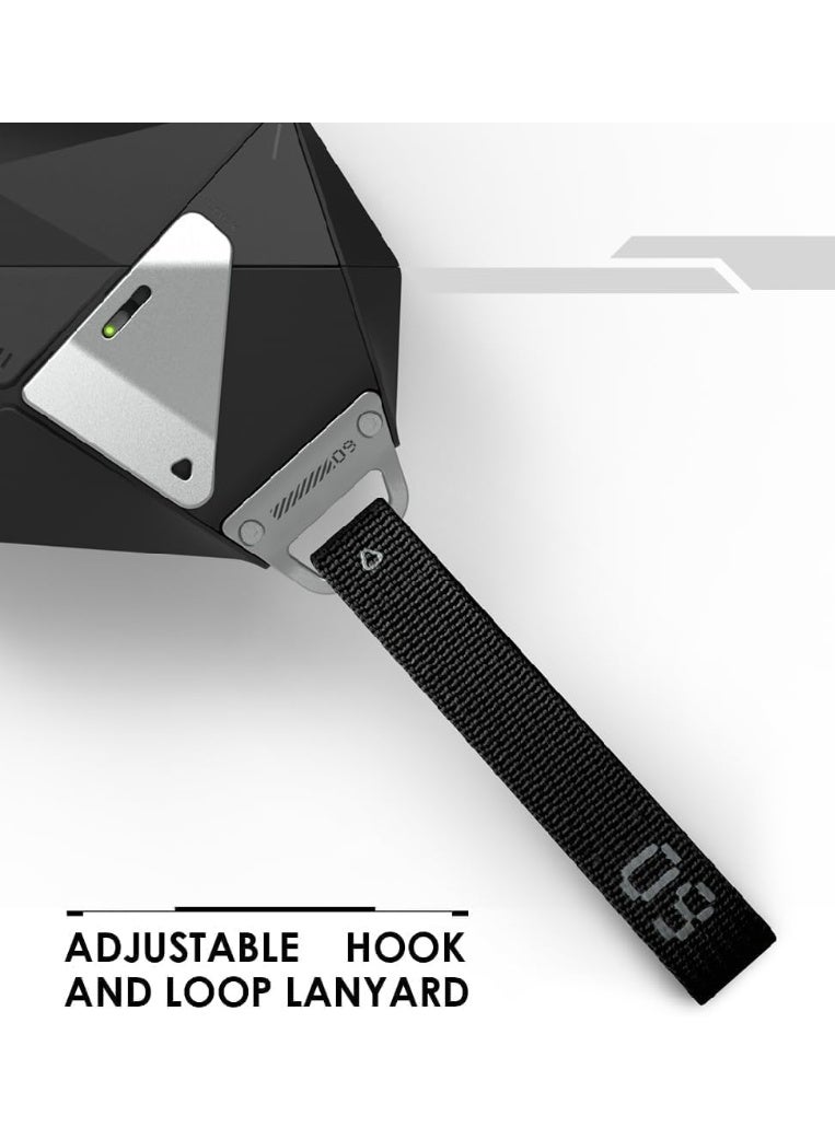 Aulumu A09 Geometric AirPods Pro 2 Case [2nd/1st Generation] with Lock | Protective Cover with Nylon Buckle | Alloy Armour | Compatible with Apple AirPods Pro(2023/2022/2019) - Black - Image 4