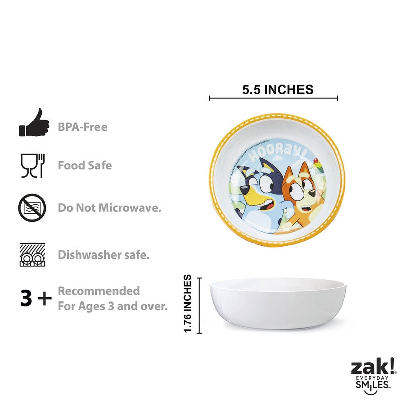 Zak Designs 5-Piece Dinnerware Set, Bluey - Durable Plastic & Stainless Steel - Includes Tumbler, 8-Inch Plate, 6-Inch Bowl, Fork & Spoon - Suitable for Kids Ages 3+ - Image 5