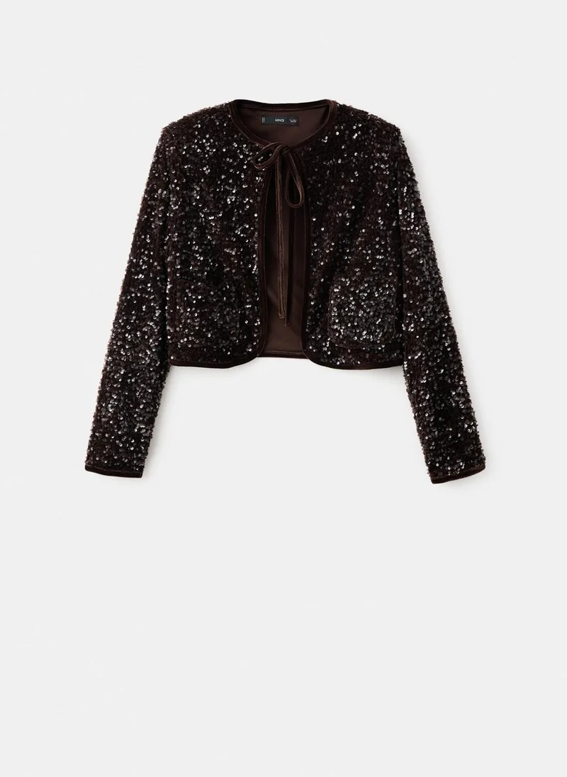 MANGO  Velvet jacket with sequins and bow for Women | Best Price UAE