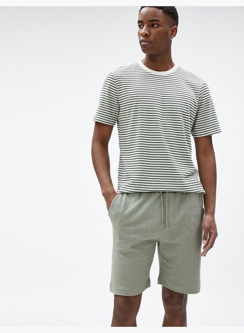 KOTON Basic Bermuda Shorts Drawstring Pocket Detailed Slim Fit  - Image 1