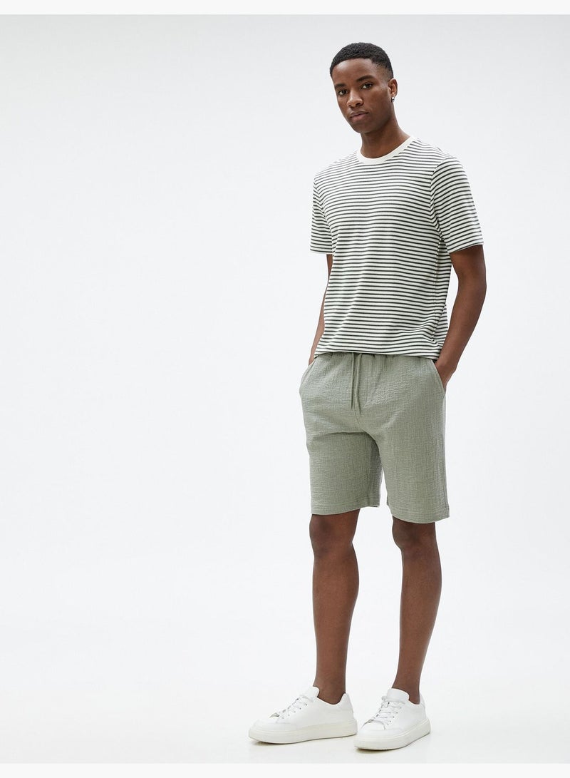 KOTON Basic Bermuda Shorts Drawstring Pocket Detailed Slim Fit  - Image 2