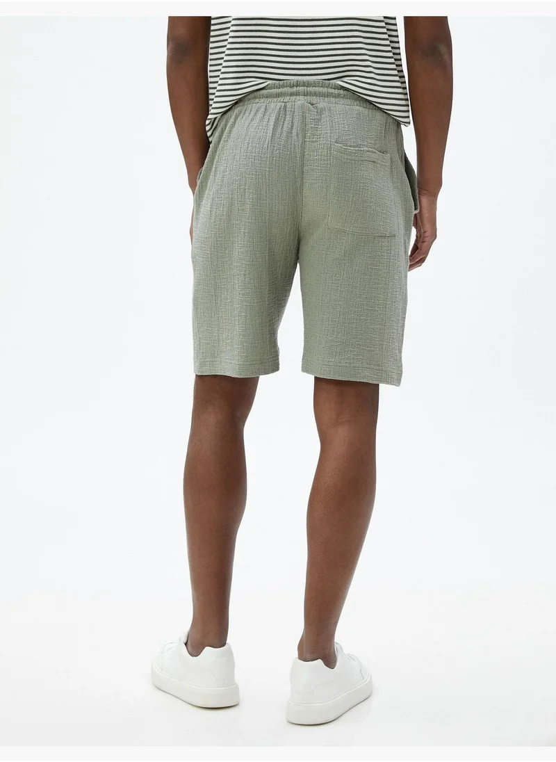 كوتون Basic Bermuda Shorts Drawstring Pocket Detailed Slim Fit