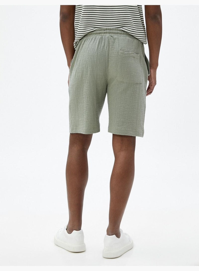 KOTON Basic Bermuda Shorts Drawstring Pocket Detailed Slim Fit  - Image 4