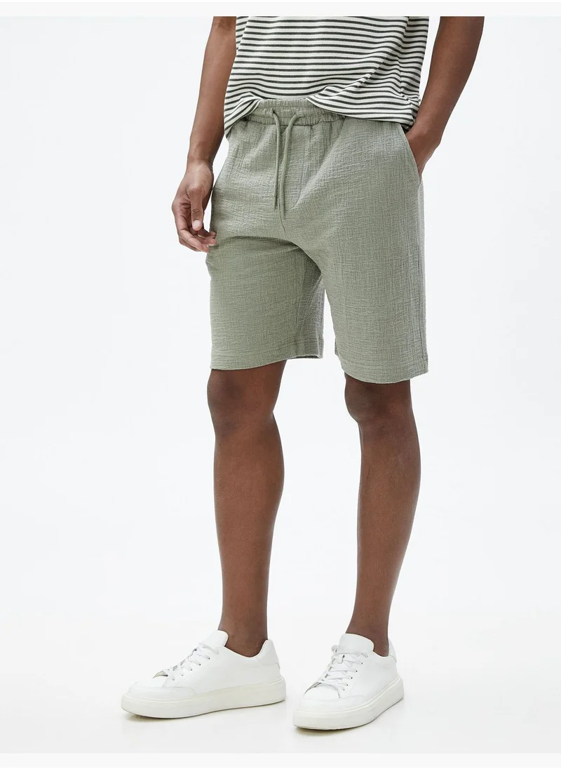 كوتون Basic Bermuda Shorts Drawstring Pocket Detailed Slim Fit