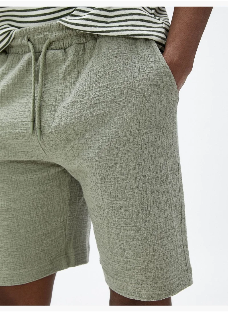 كوتون Basic Bermuda Shorts Drawstring Pocket Detailed Slim Fit