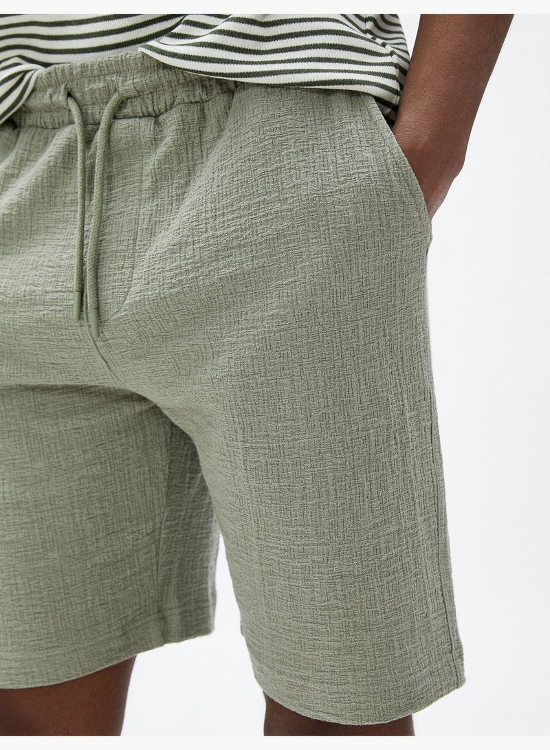 KOTON Basic Bermuda Shorts Drawstring Pocket Detailed Slim Fit  - Image 5
