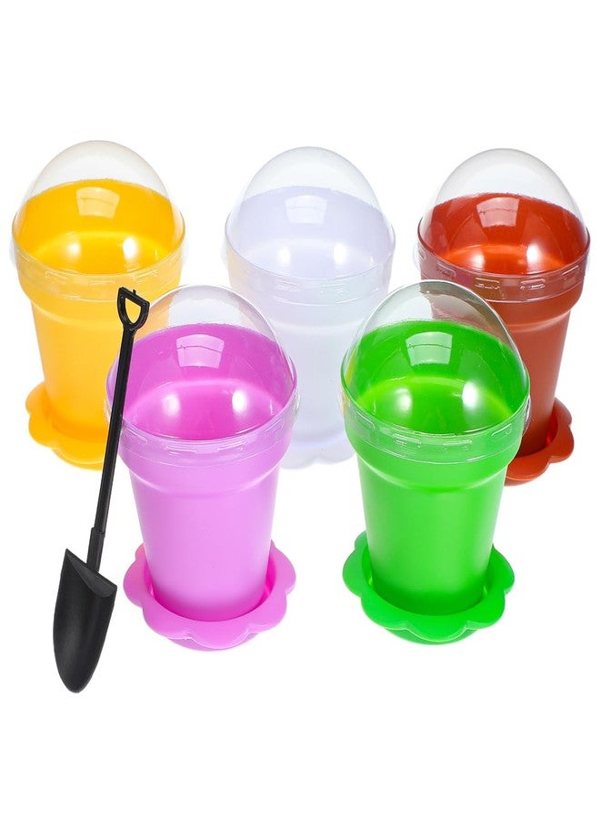 HAKIDZEL 10 Pack Dessert Cups Pudding Yogurt Ice Cream with Tray Small Flower Pot Mousse Cups for Party Mini Clear Plastic - Image 1