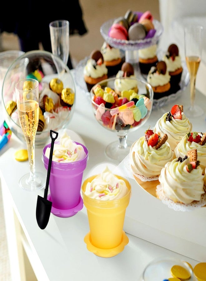 HAKIDZEL 10 Pack Dessert Cups Pudding Yogurt Ice Cream with Tray Small Flower Pot Mousse Cups for Party Mini Clear Plastic - Image 3