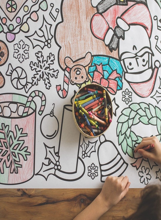 Tiny Expressions Christmas Coloring Tablecloth | Rolled, No Creases 30" x 72" Giant Coloring Poster to Color On | Christmas Holiday Activity - Image 5