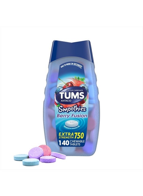 Antacid Smoothies Berry Fusion Extra Strength 750, Smooth Dissolve - 140 Chewable Tablets