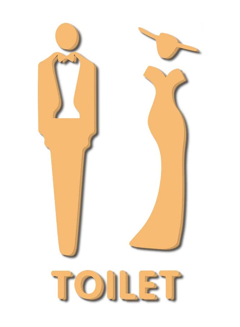 Excefore Toilet Signs Self Adhesive for Ladies and Gentlemen, Restroom Toilet Symbol Men's and Women's Signage Washroom Door Signs for Home, Hotel, Office, Store, Parking, Restaurant  - Image 1