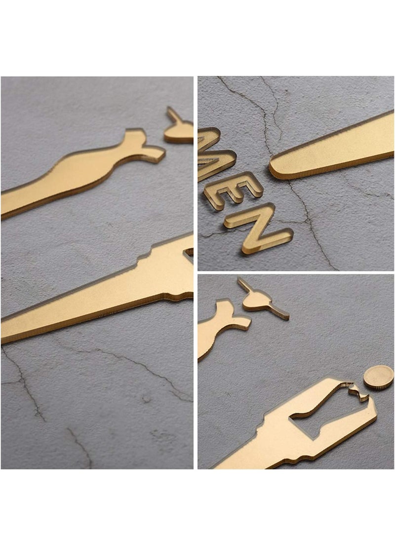 Excefore Toilet Signs Self Adhesive for Ladies and Gentlemen, Restroom Toilet Symbol Men's and Women's Signage Washroom Door Signs for Home, Hotel, Office, Store, Parking, Restaurant  - Image 4