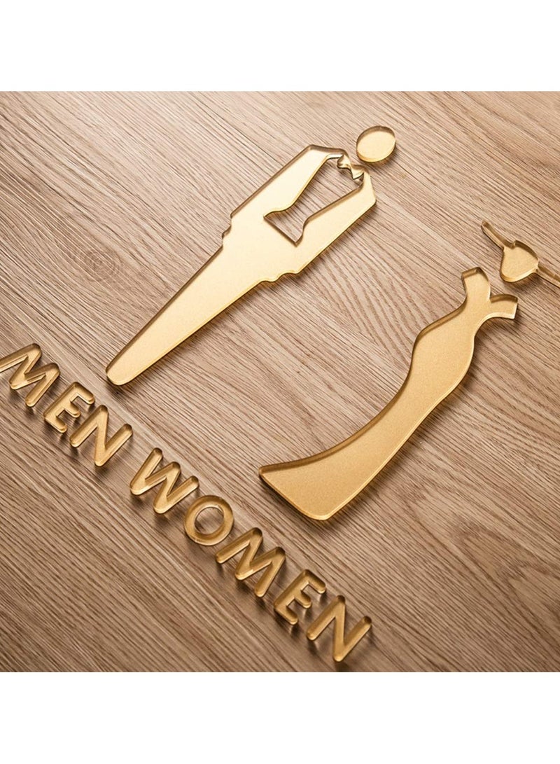 Excefore Toilet Signs Self Adhesive for Ladies and Gentlemen, Restroom Toilet Symbol Men's and Women's Signage Washroom Door Signs for Home, Hotel, Office, Store, Parking, Restaurant  - Image 3