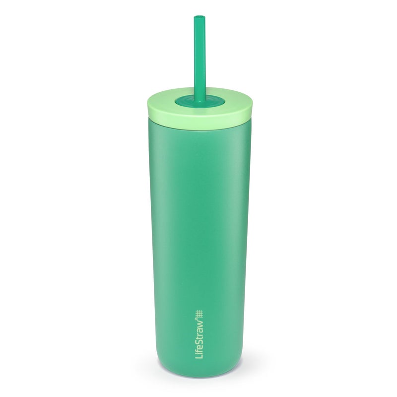 LifeStraw Go Series Tumbler - Double Wall Insulated Stainless Steel Water Filter  Cactus Green  Designed for Everyday Use  Removes Bacteria  Parasites  Microplastics  and Improves Taste - Image 1