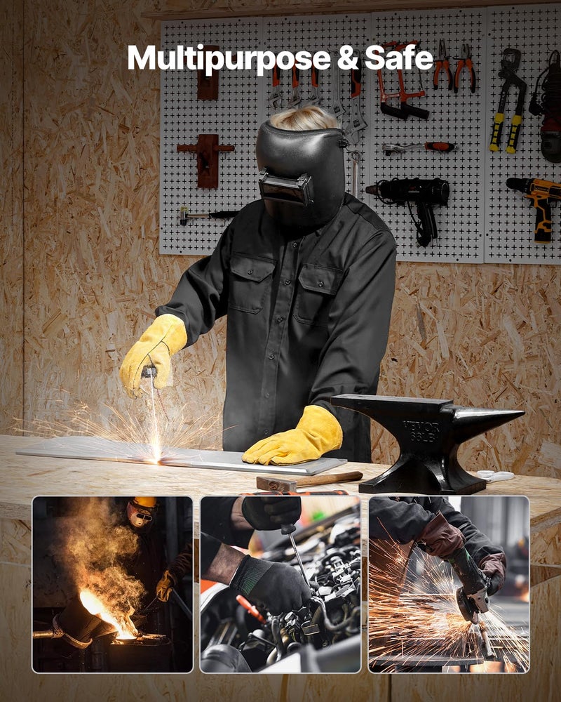 VEVOR Flame Resistant Welding Jacket, 7oz. FR Shirts for Men, Machine Washable Cotton Heat-Resistant Welding Shirt, Meets ATPV 9.2 Cal/cmÂ² Arc Rating - XL Size - Image 2