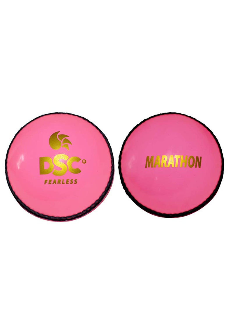 DSC Incredible Marathon Synthetic Tennis Cricket Ball (Pink)| Leather | Suitable for Practice Game | Training | Hard Court | Grass  - Image 5