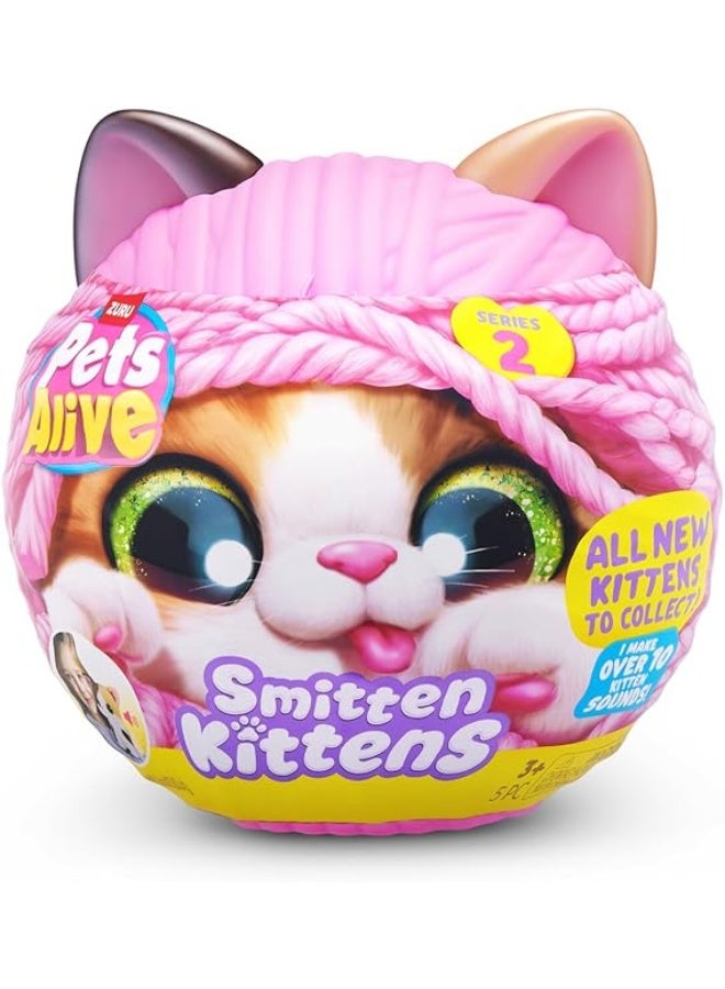 ZURU Pets Alive Smitten Kittens Series 2 Collectible Plush Toy Set, 5-Pack - Image 1