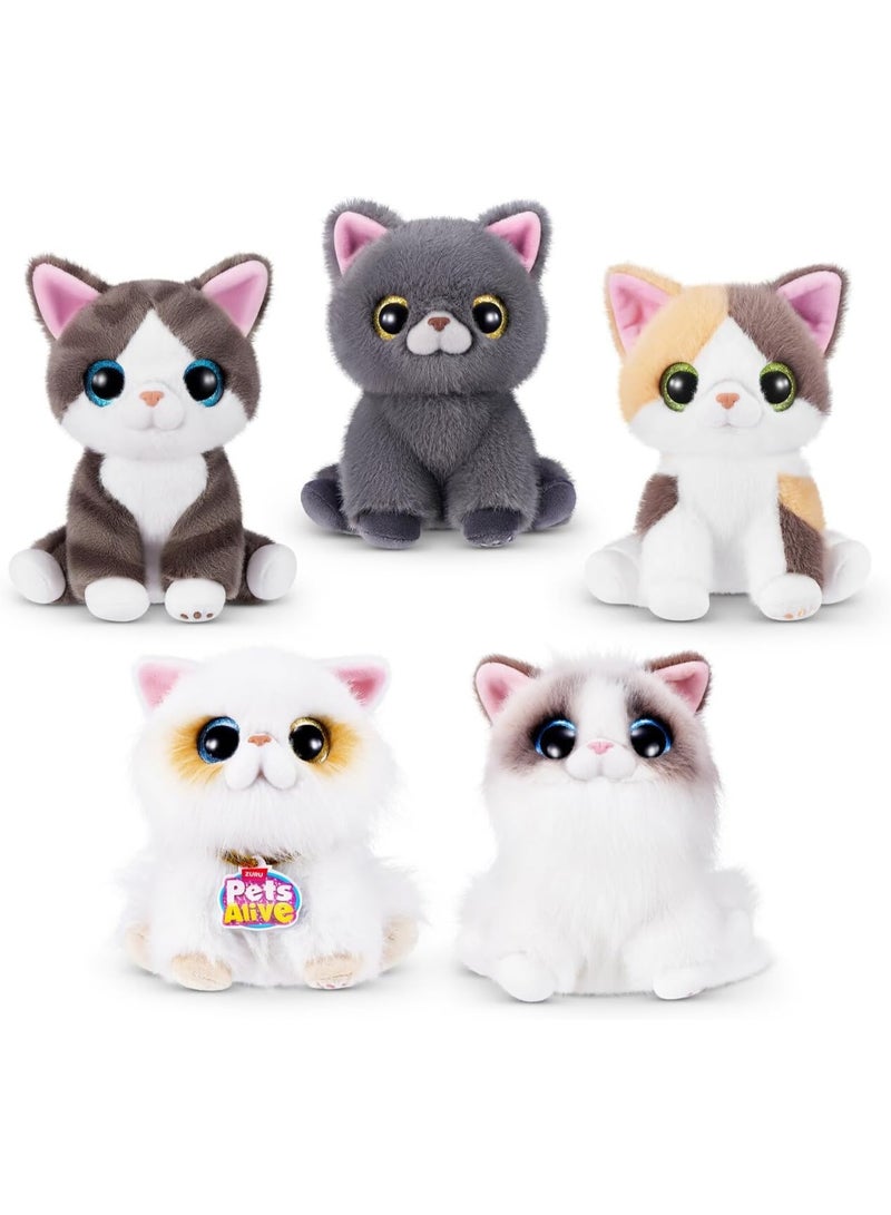 ZURU Pets Alive Smitten Kittens Series 2 Collectible Plush Toy Set, 5-Pack - Image 2